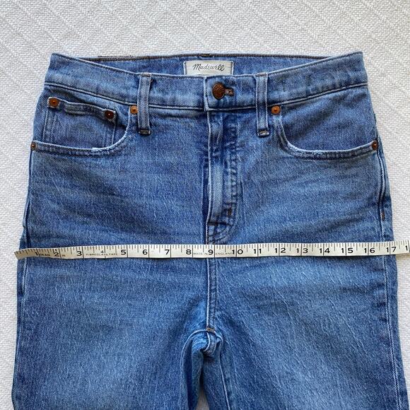 Madewell Classic Straight Jean Crop High Rise Medium Light Wash Denim - Picture 13 of 14